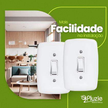 Imagem de Interruptor e Tomada 2P+T 20A 250V Branco de Embutir Pluzie