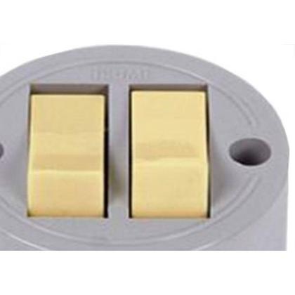 Imagem de Interruptor Externo Ilumi Redondo Cinza 2 Simples 1656Pct - Kit C/10