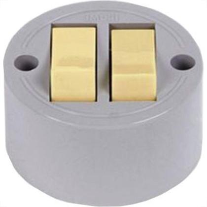 Imagem de Interruptor Externo Ilumi Redondo Cinza 2 Simples 1656Pct - Kit C/10