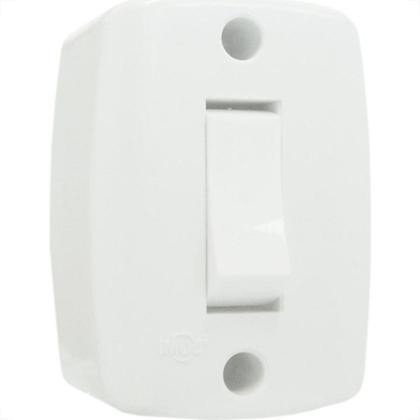 Imagem de Interruptor Externo Ilumi Retangular Branco 1 Simples 16553Pct - Kit C/10