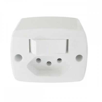 Imagem de Interruptor Externo Ilumi Retangular Branco 1 Simples+Tomada 10A 16544Pct - Kit C/10