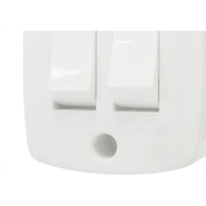 Imagem de Interruptor Externo Ilumi Retangular Branco 2 Simples Com 1Peca 16562