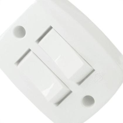 Imagem de Interruptor Externo Ilumi Retangular Branco 2 Simples Com 1Peca 16562