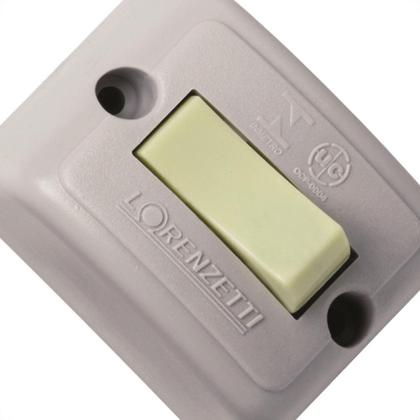 Imagem de Interruptor Externo Lorenzetti Retangular Cinza 1063