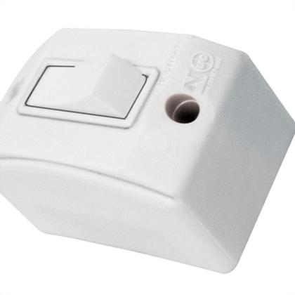 Imagem de Interruptor Externo Perlex Retangular 1 Paralelo Brnaco 171Brc/10 - Kit C/10