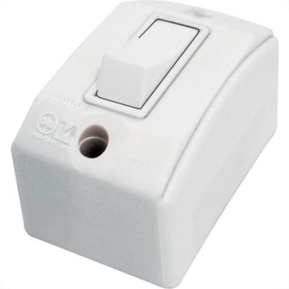 Imagem de Interruptor Externo Perlex Retangular 1 Paralelo Brnaco 171Brc/10 - Kit C/10