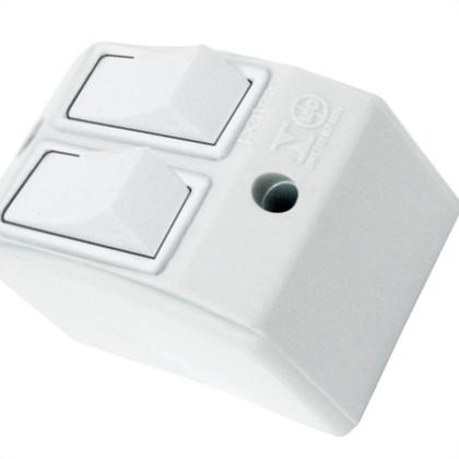 Imagem de Interruptor Externo Perlex Retangular 2 Simples Branco 172Brc/10 - Kit C/10