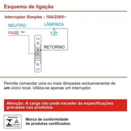 Imagem de Interruptor Fame 1 Tecla Simples Placa Blanc Fame