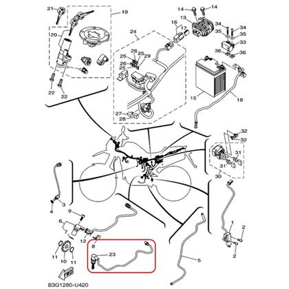 Imagem de Interruptor Freio Traseiro Lander 250 2009 á 2023 Com Mola