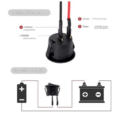 Imagem de Interruptor Gangorra ON OFF 20mm Redondo com Fio 2 Pinos Instalação Rápida para Automação Eletrônica e Veículos