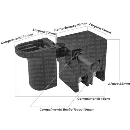Imagem de Interruptor (gatilho) Para Serra Mármore Makita + Capa Protetora 4100nh mcc400 4100ns mt410 4100h