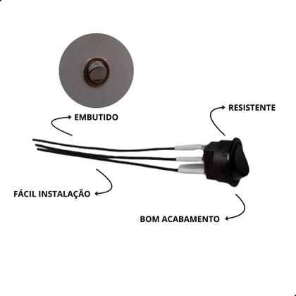 Imagem de Interruptor Gota Redondo Paralelo Marrom Com Cabo 10Cm