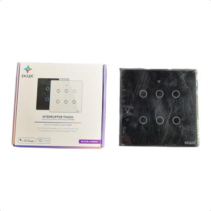 Imagem de Interruptor Intel. Touch 4X4 6 Botões Ekaza  Wifi+BLE+RF433