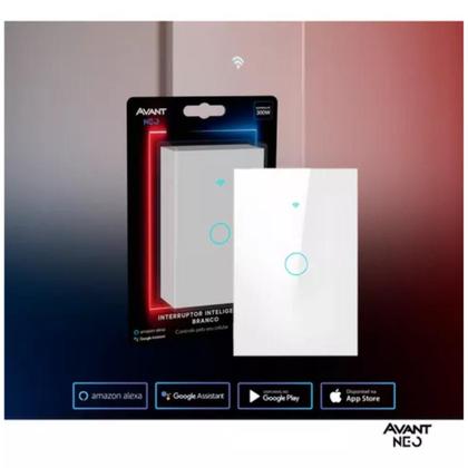 Imagem de Interruptor Inteligente 1 2 3 Botão Wifi Smart Automação Touch Branco ou Preto App Controle  Alexa Google Home