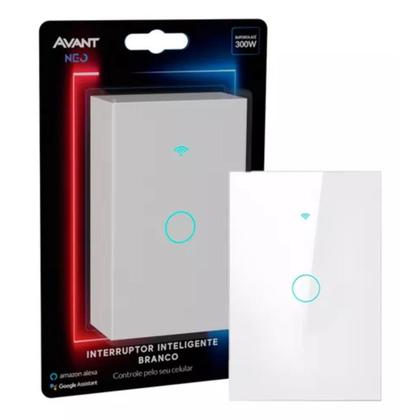 Imagem de Interruptor Inteligente 1 2 3 Botão Wifi Smart Automação Touch Branco ou Preto App Controle  Alexa Google Home