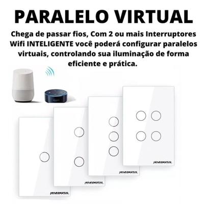 Imagem de Interruptor Inteligente 1 botão 110V / 220V controle remoto de voz wifi