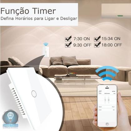 Imagem de Interruptor Inteligente 1 botão 110V / 220V controle remoto de voz wifi