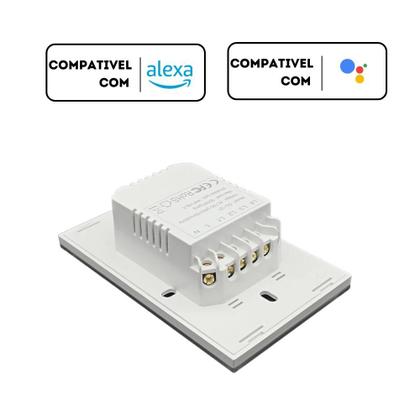 Imagem de Interruptor Inteligente 1 botão 110V / 220V controle remoto voz wifi 3500W Androide