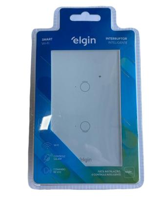 Imagem de Interruptor Inteligente 2 Botoes Branco 4x2 WiFi Elgin