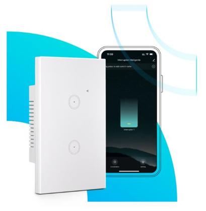 Imagem de Interruptor Inteligente 2 Botoes Branco 4x2 WiFi Elgin