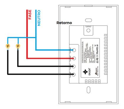 Imagem de Interruptor Inteligente 2 Botões Touch C Tomada 20A Wi-Fi PRETO Google Home e Alexa EKAT-T218-2PB