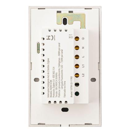 Imagem de Interruptor Inteligente 2 Teclas Conexão Zigbee Compatível com Assistente de voz, IOS e Android Preto - Geonav