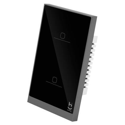 Imagem de Interruptor Inteligente 2 Teclas Conexão Zigbee Compatível com Assistente de voz, IOS e Android Preto - Geonav