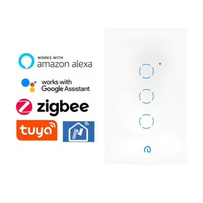 Imagem de Interruptor Inteligente 3 Botões Touch Wi-Fi App Vidro