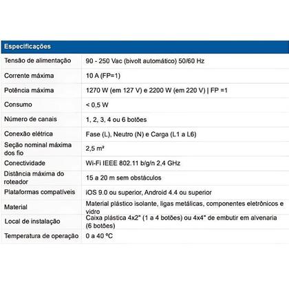 Imagem de Interruptor Inteligente 3 Botões Weg Home Branco