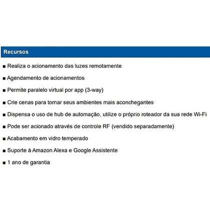 Imagem de Interruptor Inteligente 3 Botões Weg Home Branco