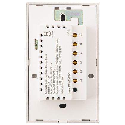Imagem de Interruptor Inteligente 3 Teclas Conexão Zigbee Compatível com Assistente de voz, IOS e Android Preto - Geonav