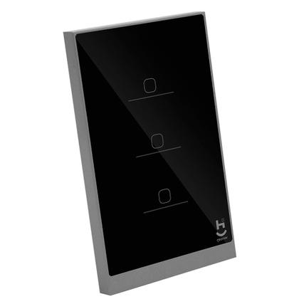 Imagem de Interruptor Inteligente 3 Teclas Conexão Zigbee Compatível com Assistente de voz, IOS e Android Preto - Geonav