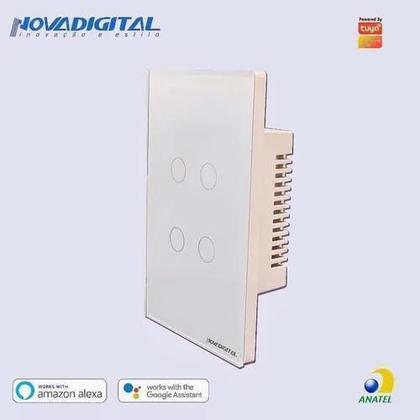 Imagem de Interruptor Inteligente 4 Botões Sem Fio Touch Branco