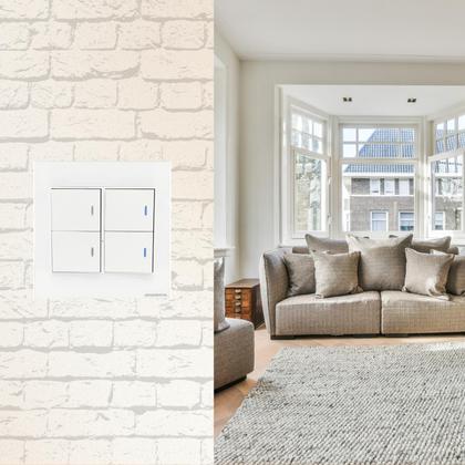 Imagem de Interruptor Inteligente 4X4 Com 4 Teclas Fisicas Zigbee Novadigital NFZB-4-B