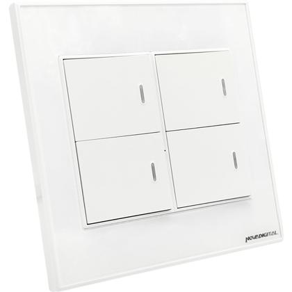Imagem de Interruptor Inteligente 4X4 Com 4 Teclas Fisicas Zigbee Novadigital NFZB-4-B