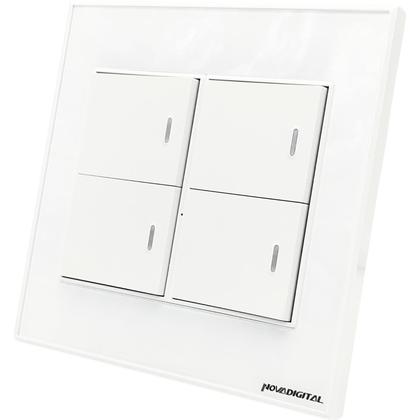 Imagem de Interruptor Inteligente 4X4 Com 4 Teclas Fisicas Zigbee Novadigital NFZB-4-B