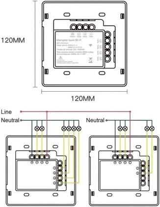 Imagem de Interruptor Inteligente 4X4 Wifi 6 Botões Touch Alexa Google