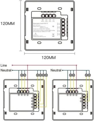 Imagem de Interruptor Inteligente 4X4 Wifi 6 Botões Touch Alexa Google