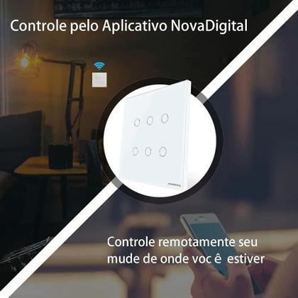 Imagem de Interruptor Inteligente 4X4 Wifi 6 Botões Touch Alexa Google