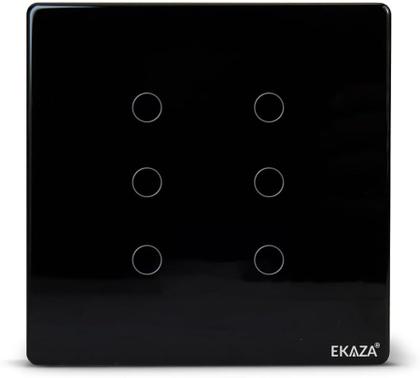 Imagem de Interruptor Inteligente 6 botões 4X4 Wifi PRETO Compatível Google home e Alexa EKAZA EKAT-T3074-6P