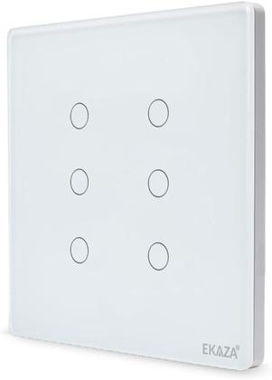 Imagem de Interruptor Inteligente 6 botões 4X4 ZIGBEE BRANCO Google home Alexa EKAZA EKAT-T3074-6WZ
