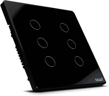 Imagem de Interruptor Inteligente 6 botões 4X4 ZIGBEE PRETO Google home Alexa EKAZA EKAT-T3074-6PZ