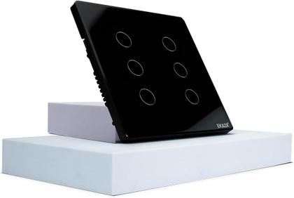 Imagem de Interruptor Inteligente 6 botões 4X4 ZIGBEE PRETO Google home Alexa EKAZA EKAT-T3074-6PZ
