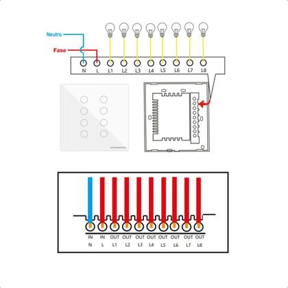 Imagem de Interruptor Inteligente 8 Botões Zigbee - Novadigital
