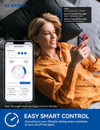 Imagem de Interruptor inteligente com sensor de movimento ELEGRP 2,4 GHz Wi-Fi Alexa Google