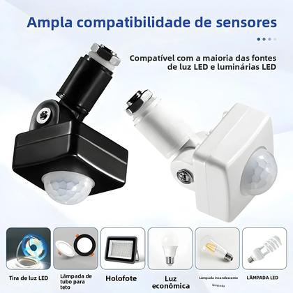 Imagem de Interruptor Inteligente Com Sensor De Movimento LED Para Exterior 110V-220V Sensor De Luz PIR
