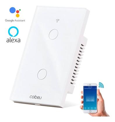 Imagem de Interruptor Inteligente Com Wifi 2 Botões Touch Branco 4x2