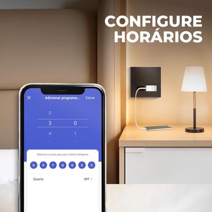 Imagem de Interruptor inteligente fosco 4x4 Com 2 Tomada Soft Touch Série Vênus Wifi ekaza