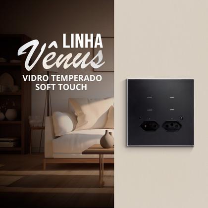 Imagem de Interruptor inteligente fosco 4x4 Com 2 Tomada Soft Touch Série Vênus Wifi ekaza