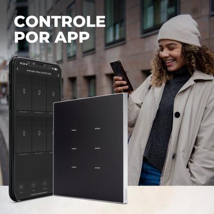 Imagem de Interruptor Inteligente fosco 4x4 Soft Touch Série Vênus Wifi 6 Botões